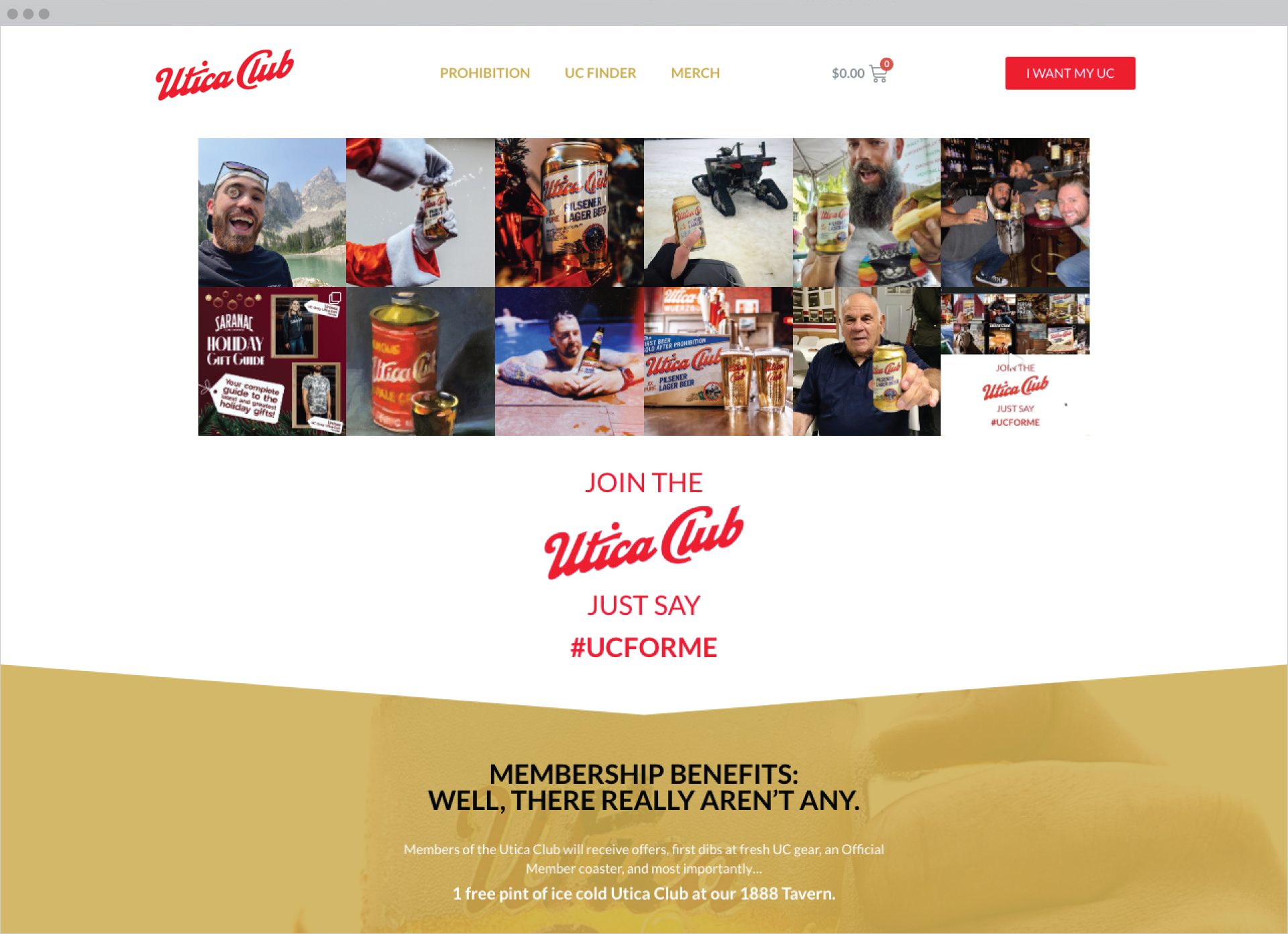 Utica Club Homepage Design